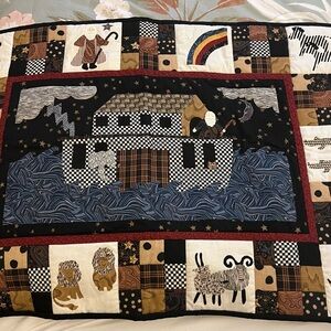 Charming Noah's Ark Patchwork Quilt wall hanging